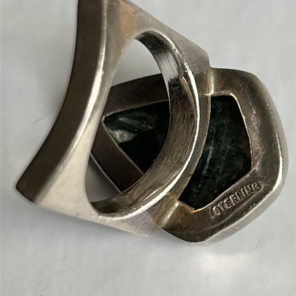 🎉HP🎉 Large 925 sterling silver ring with green seraphinite gemstone - Picture 4 of 7